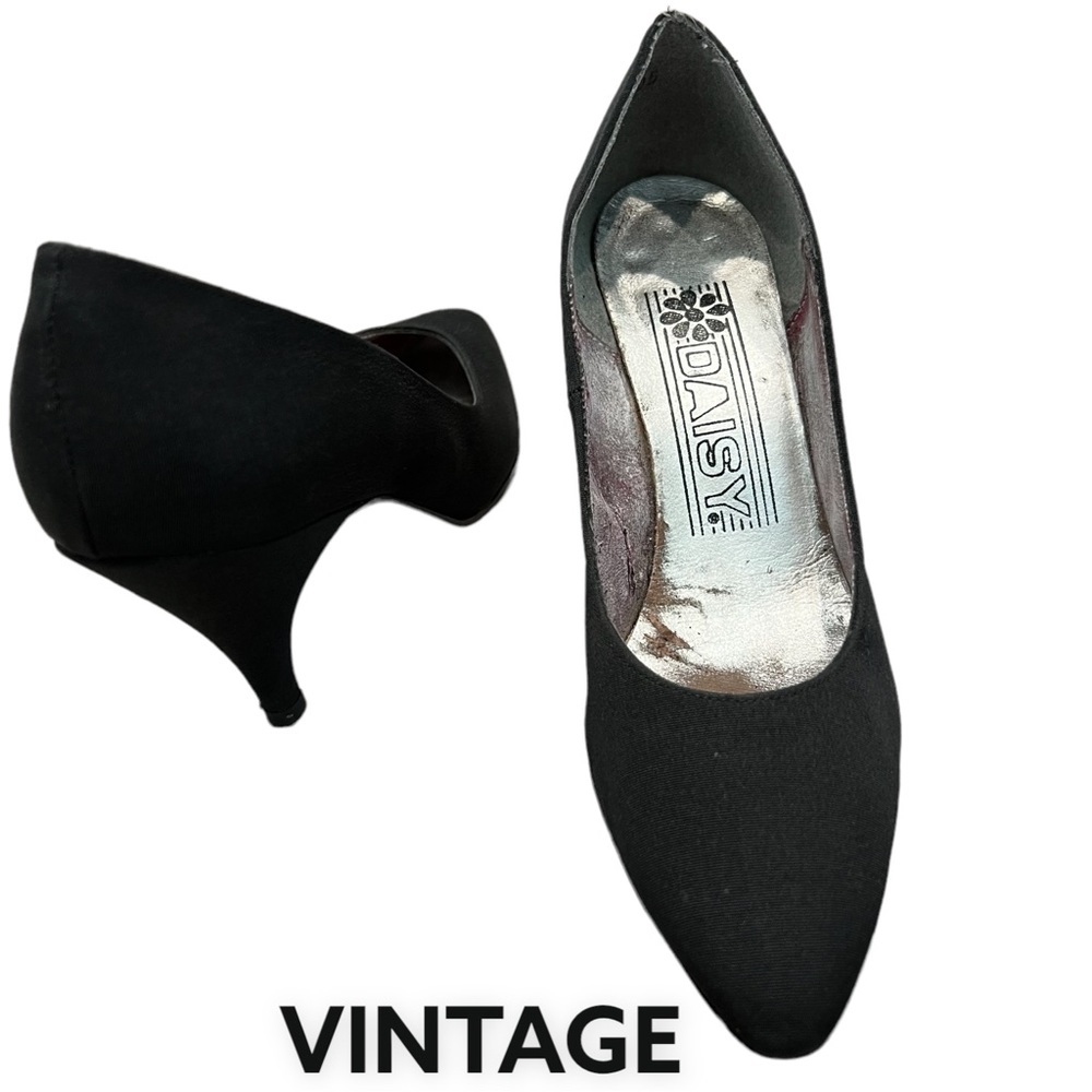DAISY Heels Pumps Silk Crepe Black 6N Vintage​